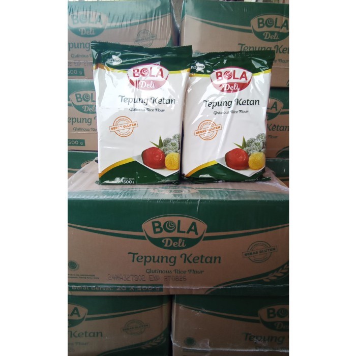 

TERLARIS TEPUNG KETAN BOLA DELI 500GR ISI 20 PACK PER DUS MURAH!!! MURAH