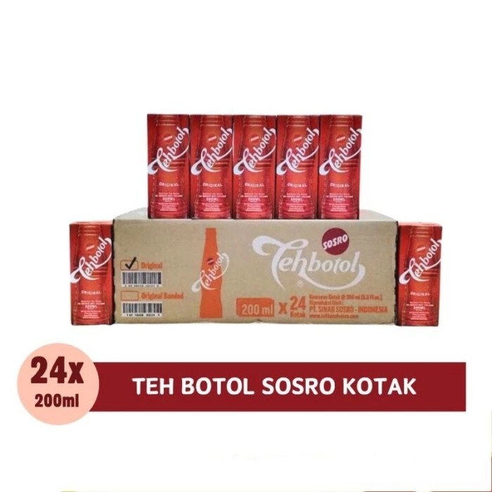 

TERLARIS TEH KOTAK SOSRO TEH BOTOL KOTAK SOSRO 200 ML ORIGINAL 24 PCS 1 DUS MURAH!!! MURAH