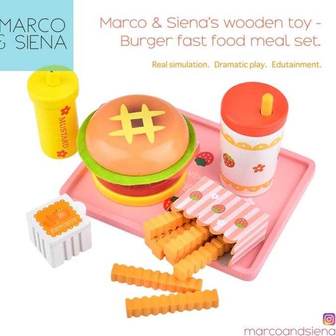 

Mainan Anak Burger Kentang Kayu Mns Fast Food Meal Set| Edukatif Original