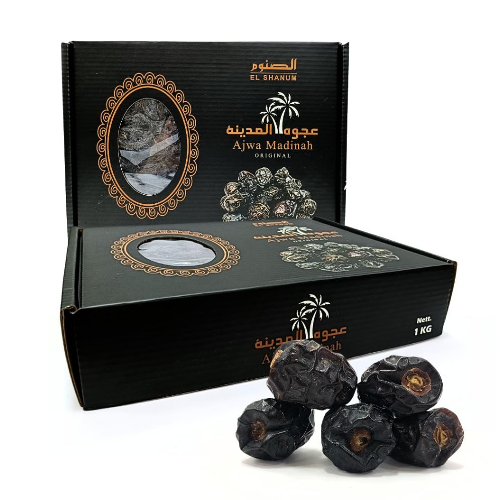 

AJWA ORGANIK 1KG BOX HITAM | KURMA AJWA ORGANIC | Kurma Ajwa Aliyah Elshanum Original / Azwa Ajwah Kurma Nabi 100% Asli Madinah Premium Exclusiv | KURMA NABI ASLI