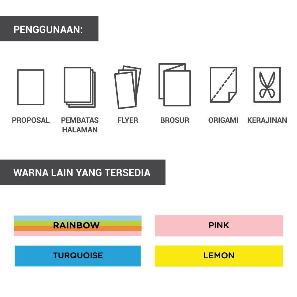 

TERMURAH SiDU Kertas Fotocopy Berwarna Rainbow (10 warna) 80 GSM A4 - SDU RBW 80 A4 250 rt-87