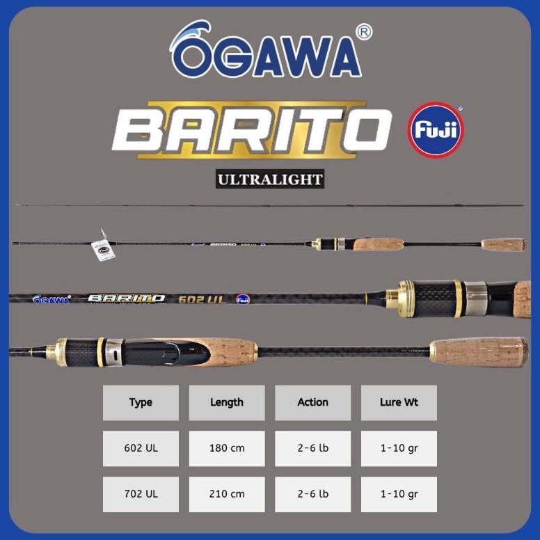 Original Joran Ogawa Barito 602Ul 702Ul Carbon Solid 180 Ring Full Fuji Kekinian