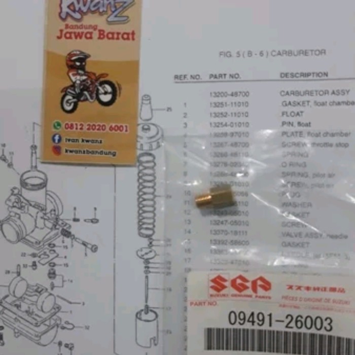 Main Jet Karburator Suzuki Ts125 Spuyer Karburator Suzuki Ts125 Spuyer Karbu Suzuki Ts125 Main Jet S