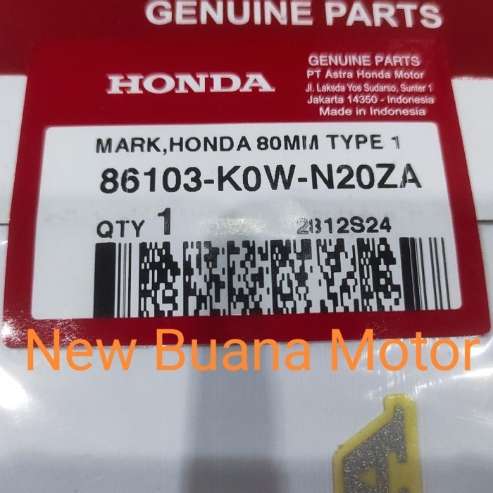 Stiker Mark Honda Adv 150 Adv 160 Silver 86103-K0W-N20Za Termurah Langka