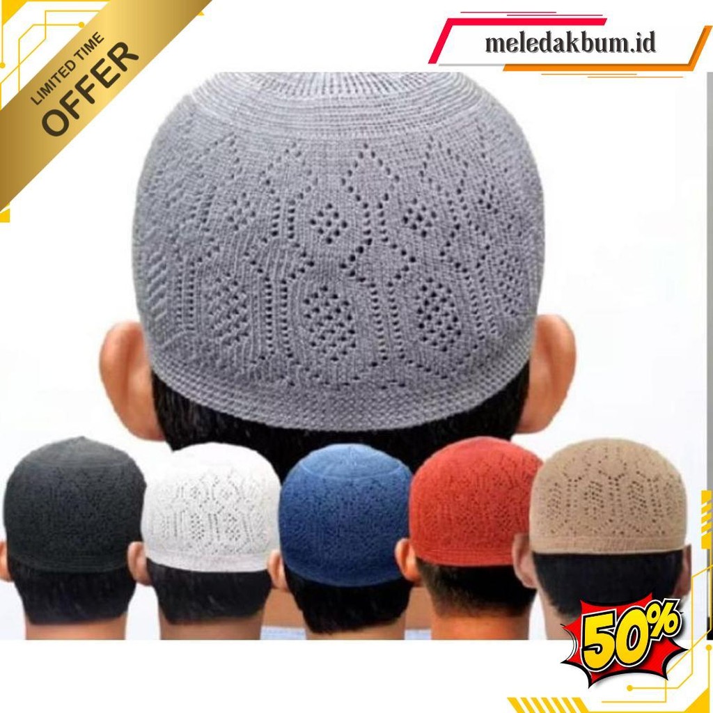 (20Pcs)Peci Rajut Lokal Motif Mercan Soylu/Kopiah Polos Dewasa/Turkey/Yaman/Murah Berkualitas Premiu