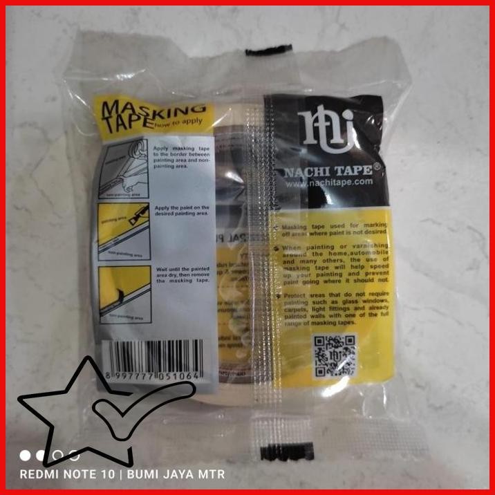 

[BJY] MASKING TAPE ISOLASI KERTAS NACHI 1 INCHI SIZE 24MM X 20Y