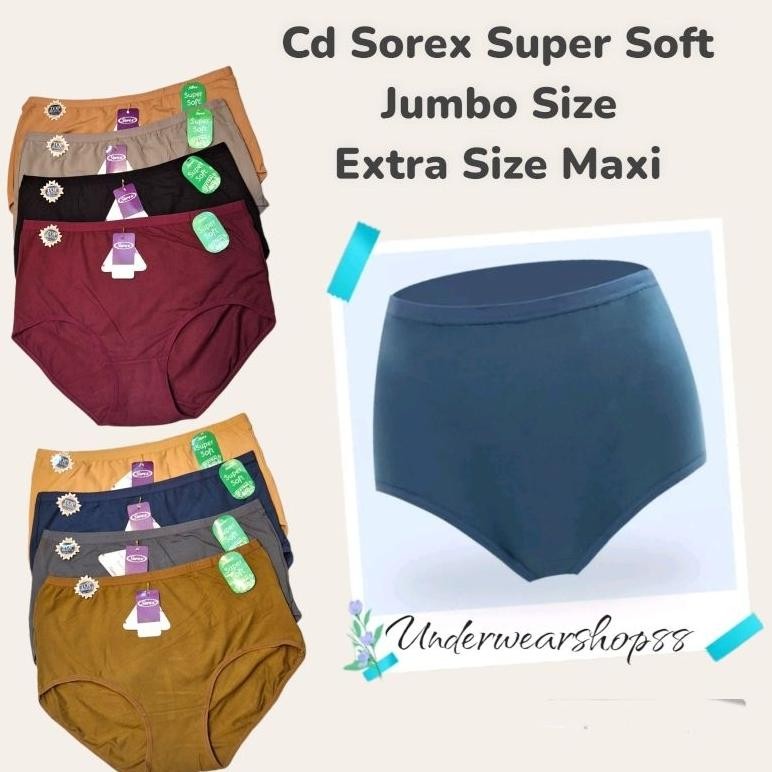 RILA [GROSIR 6PCS]CELANA DALAM SOREX SUPER SOFT JUMBO MAXI/CD SOREX 1248 JUMBO SUPERSOFT PREUM/CD WA