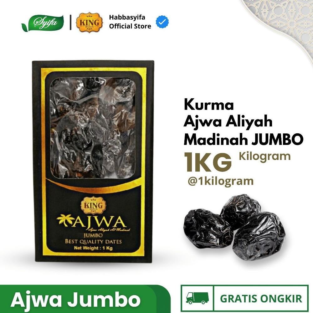 

tin- kurma king dates ajwa jumbo | kurma nabi 1 kg syifa herbal ala