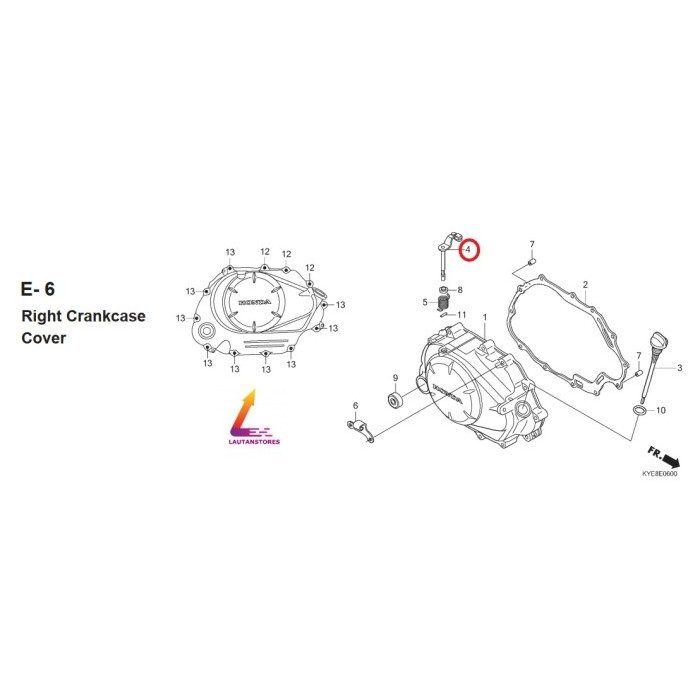 22810-Kye-900 As Lever Kopling Megapro Monoshock Karbu Fi Verza Termurah Langka