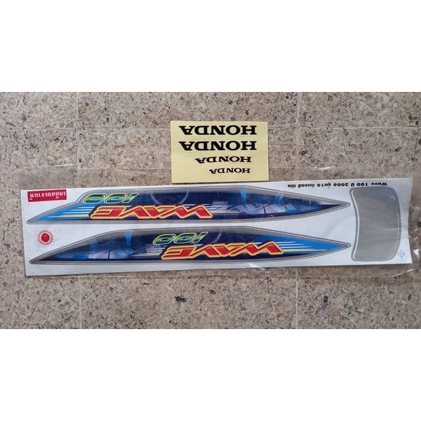 Original Impor Malaysia Supra Fit New Wave 100 Biru Merah Silver Nos Striping Stiker Full Set Bodi L