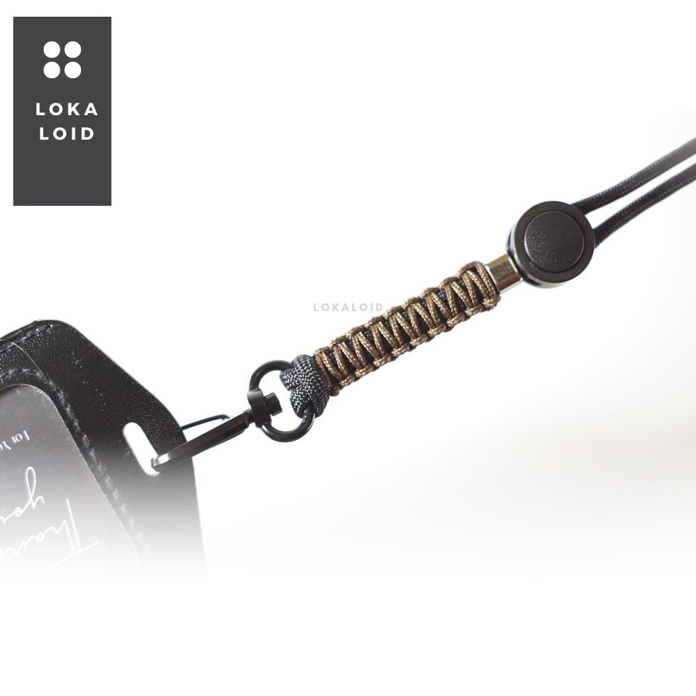 

COD Lokaloid Lanyard ID Gantungan Tali Premium Paracord Holder ID Nametag Kulit Panjang Tali 50cm ede-78