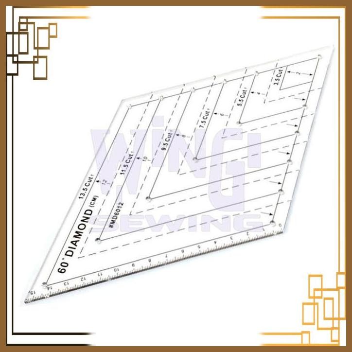 

[WGS] PENGGARIS JAHIT POLA DIAMOND SKALA 60 13.5CM MIKA AKRILIK ACRYLIC