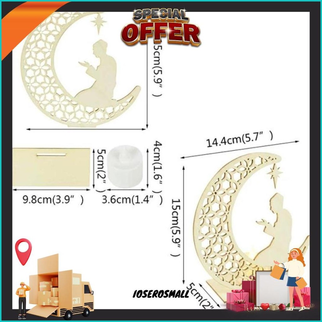 Lampu Dekorasi Bahan Kayu Lampu Hias Idul Fitri Lentera Ramadan Properti Foto Idul Fitri Termurah Ba