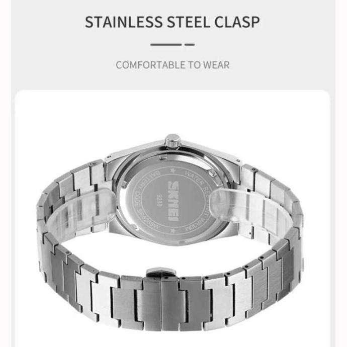 Murah Jam Tangan Analog Pria Waterproof Stainless Steel Quartz Skmei 9288