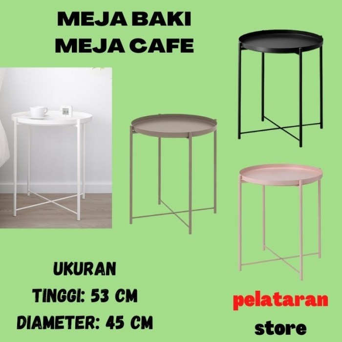 Meja Besi Minimalis Cafe Teras Tamu Minimalis Bulat