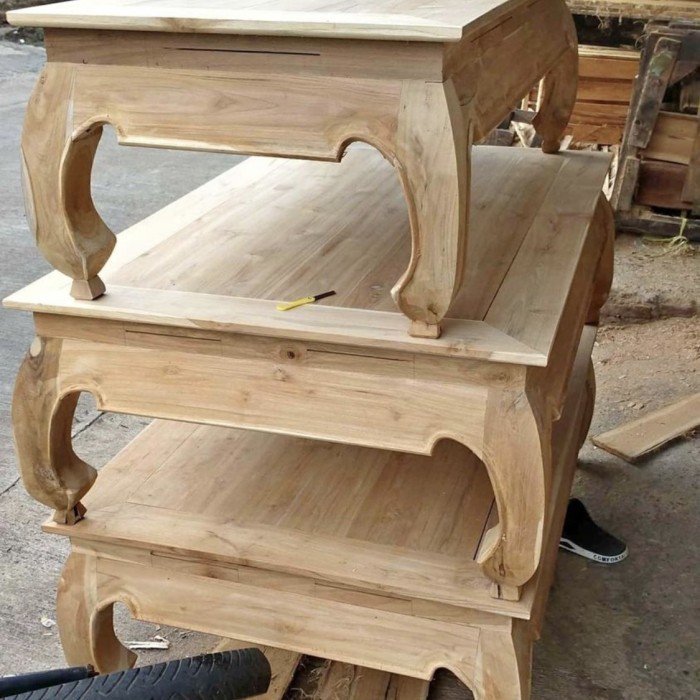 Meja Tamu Minimalis Jati - Meja Lesehan Jati 100X60X40