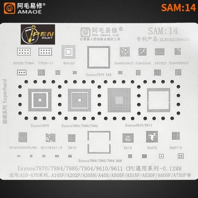 ready plat samsung exynos9610 amaoe original cetakan ic exynos 9610 sam14