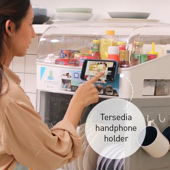 Rak Piring / Lemari Piring Plastik Dengan Tutup - Olymplast Oks Shopgendis_