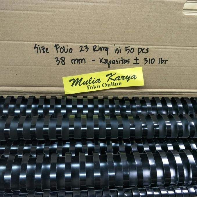 

Promo Spiral Plastik Jilid 38 mm Folio 23 Ring isi 50 pcs / Ring Plastic Com COD