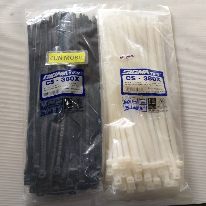 

Kabel ties insuloc 380X 38 cm merk Sigma Ties harga per pack isi 100pc