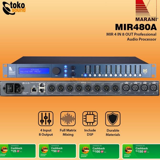 Grosir Marani Mir480A - Mir 4 In 8 Out Professional Audio Processor Original