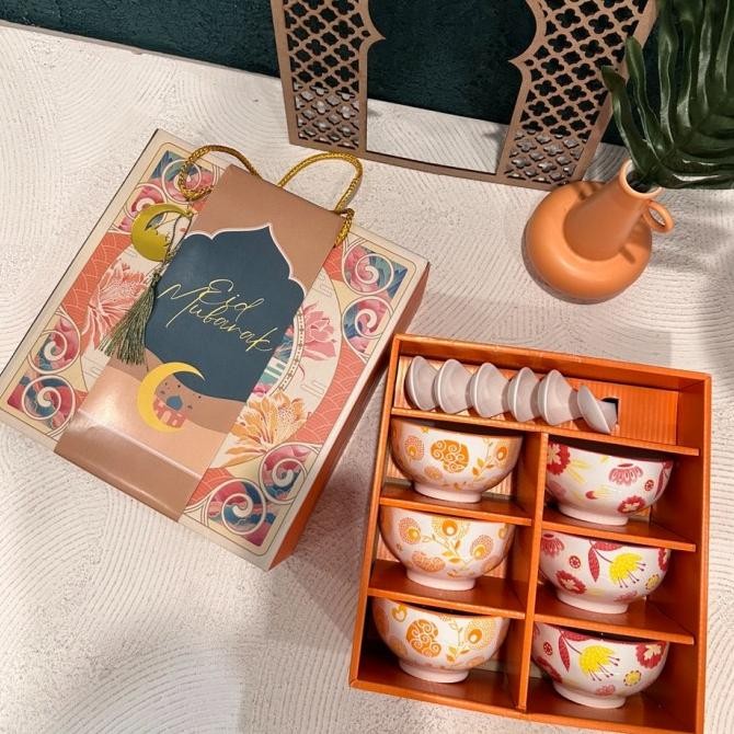 LEBARAN HAMPERS / SET MANGKOK KERAMIK HADIAH  / HADIAH MANGKOK
