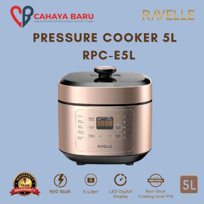 TERLARIS Ravelle Panci Presto Elektrik - Electric Pressure Cooker - 5L