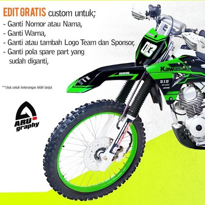 Promo Decal Klx Gordon Full Body Simple Black Green G-A14 COD