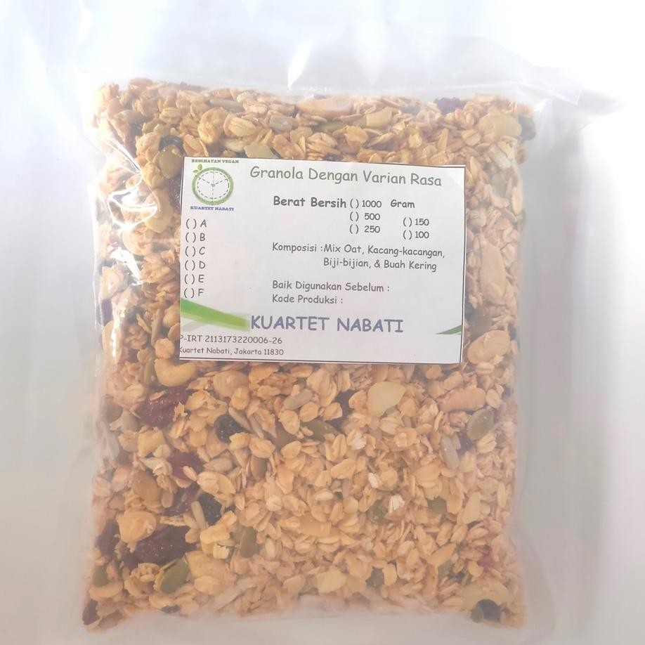 

1Gr Granola Cripy Crunchy Roated Oat Lice Almond Mede Unflower Eed Pumpin Eed Varian Raa