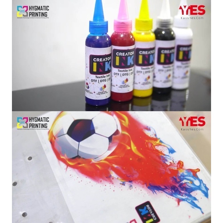

PAKET TINTA DTF CMYK-W - CREATOR INK 100 ML