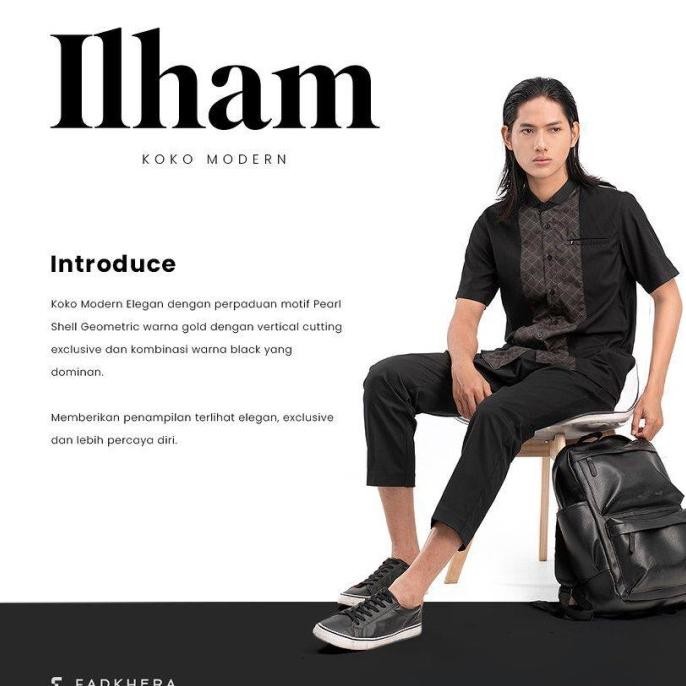 Fadkhera Ilham Baju Koko Pria Dewasa Modern Slimfit Kemko Kurta Santri Casual Astridstore4