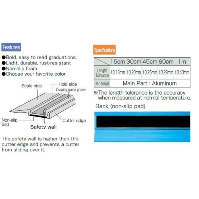 

PENGGARIS 65417 ALUMUNIUM SHINWA SILVER 30CM STRAIGHT CUTTING RULE