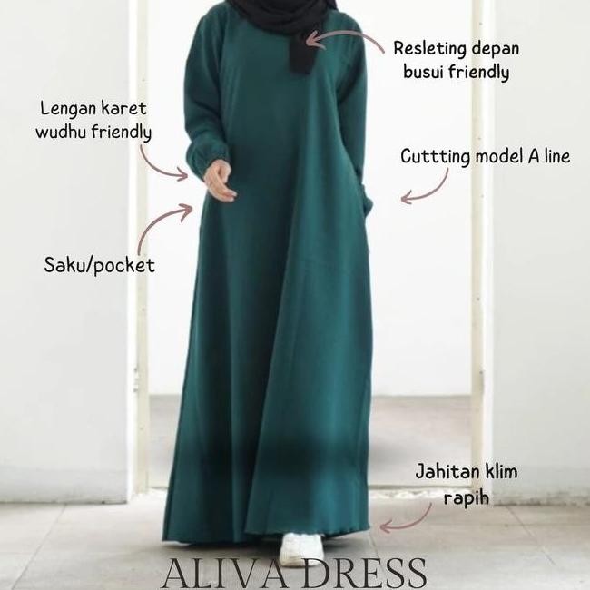 Aliva Dress Gamis Wanita Hijab Azzahra Moshiebunns_