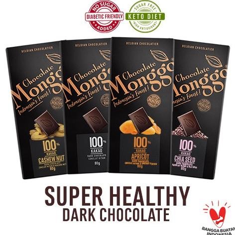 

READY STOCK DARK CHOCOLATE 100% & APRICOT 80G| CHOCOLATE MONGGO | COKLAT DIET KETO !!!!!