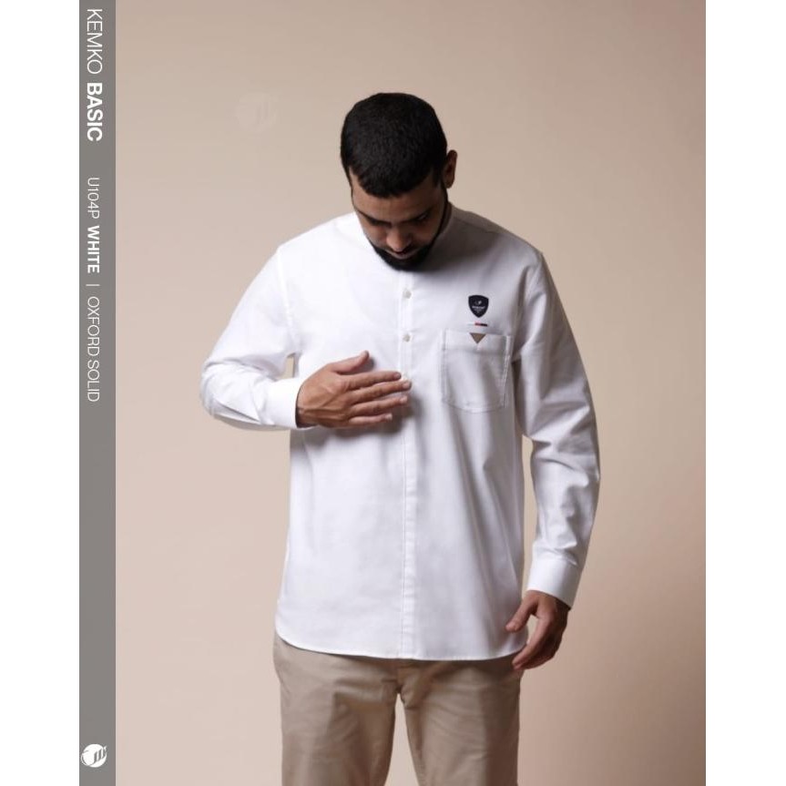 Samase Kemko Basic U104P Kemeja Koko Pria Dewasa Lengan Panjang Putih My.Tophia