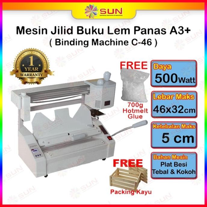 Mesin Jilid Buku A3+ Binding Jilid Lem Panas Softcover & Hardcover Original Dan Terpercaya