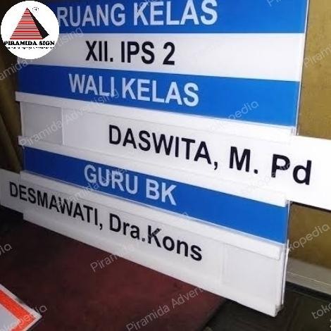 

Promo sign board papan ruang kelas nama sekolah ruangan dokter klinik nama COD
