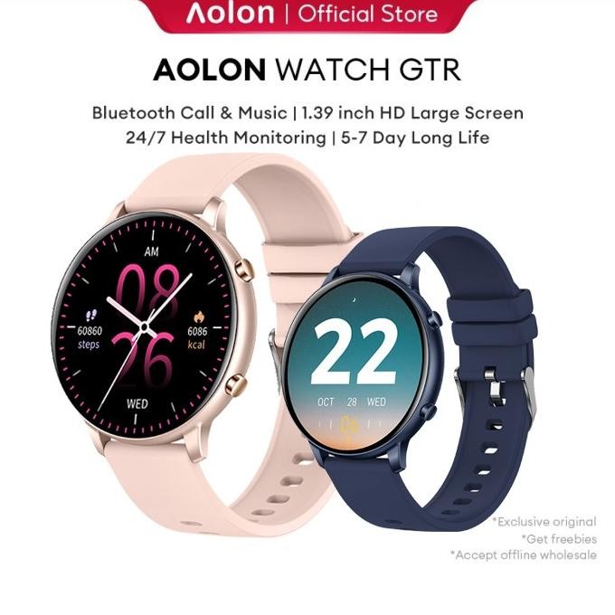 

Aolon GTR Smartwatch Waterproof 1.39 Inch HD Touch Screen Kalkulator Wallpaper Kustom Jam Tangan Pria Wanita Heart Rate Blood Oxygen Monitoring Sports Watch Bluetooth Call Smart Watch