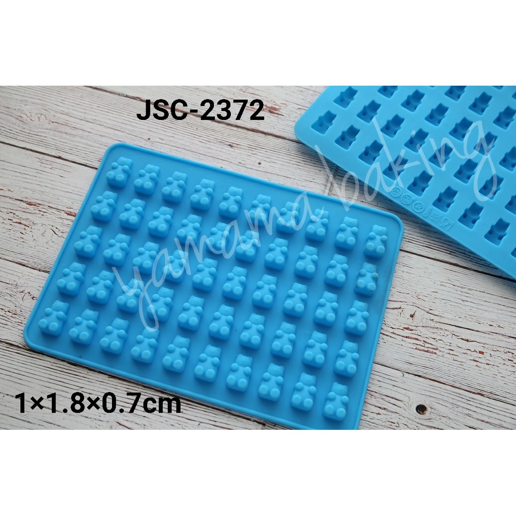 JSC-2372 Cetakan Silikon coklat fondant jelly gummy bear teddy panda (Cetakan silikon)