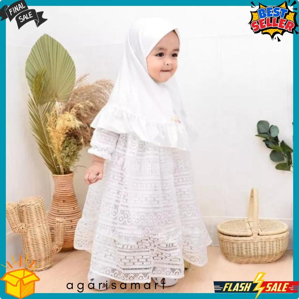 Brokat Malika Gamis Anak Set Hijab Usia 0-5 Tahun / Gamis Anak Bayi Terbaru Terlaris Produk Ini Bany