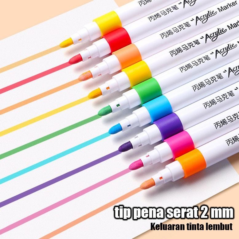 

Terlaris Acrylic Marker Set 12/36/48 Warnas Marking Pen For Children'S Art Students Watercolor Pen Washable Promo