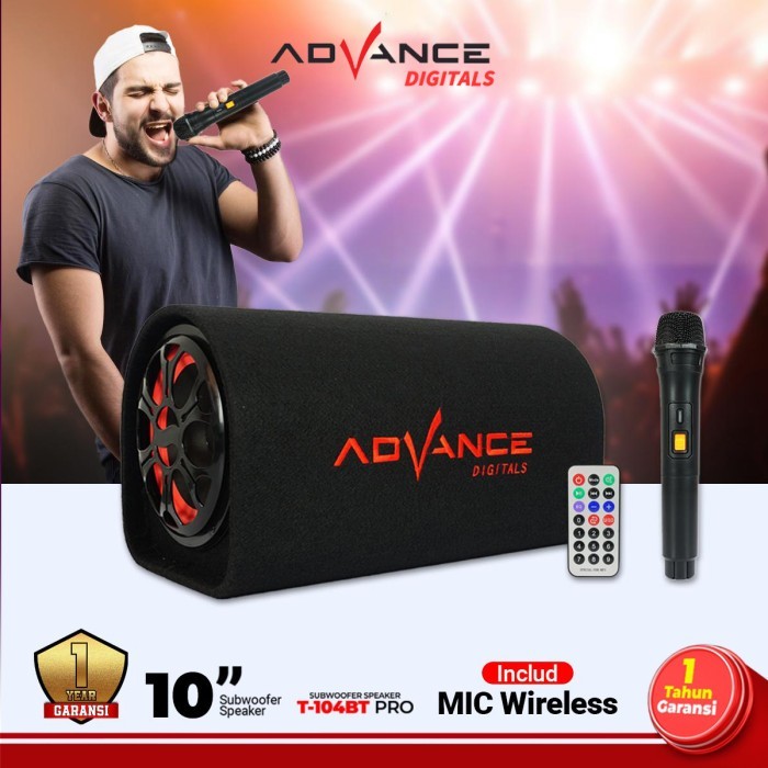 Advance T104BT-Pro 10" Musik Box Bluetooth Bass Salon Karaoke Mic Terbaru Berkualitas