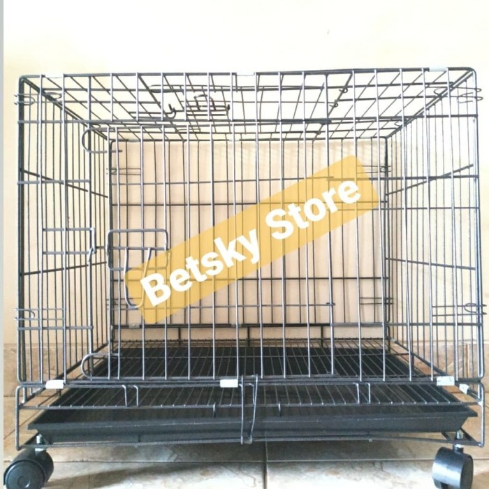 kandang kucing size L (60x40x50) Termasuk tatakan dan Roda READY STOCK