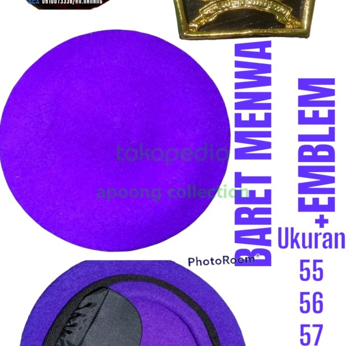 BARET UNGU MENWA IARMI ALUMNI PLUS EMBLEM