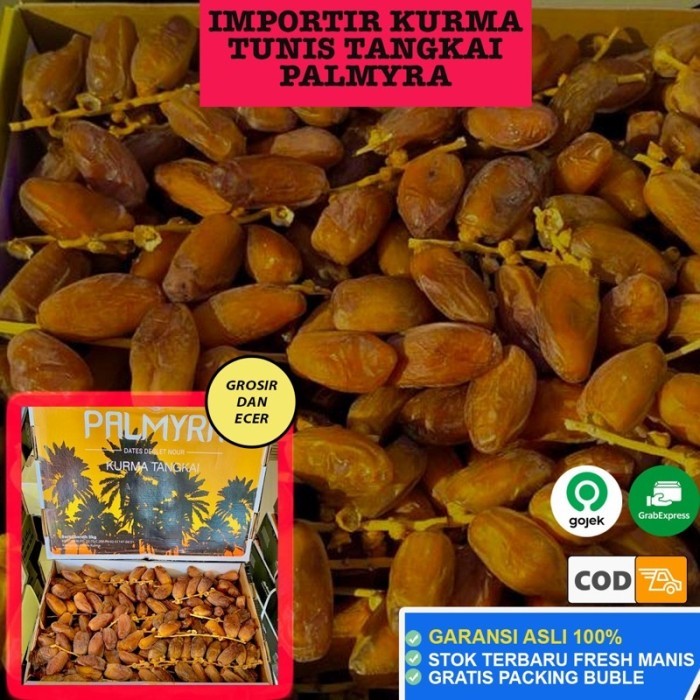 

KURMA TUNIS TANGKAI PALMYRA PREMIUM GROSIR IMPORTIR IZIN KEMENTAN