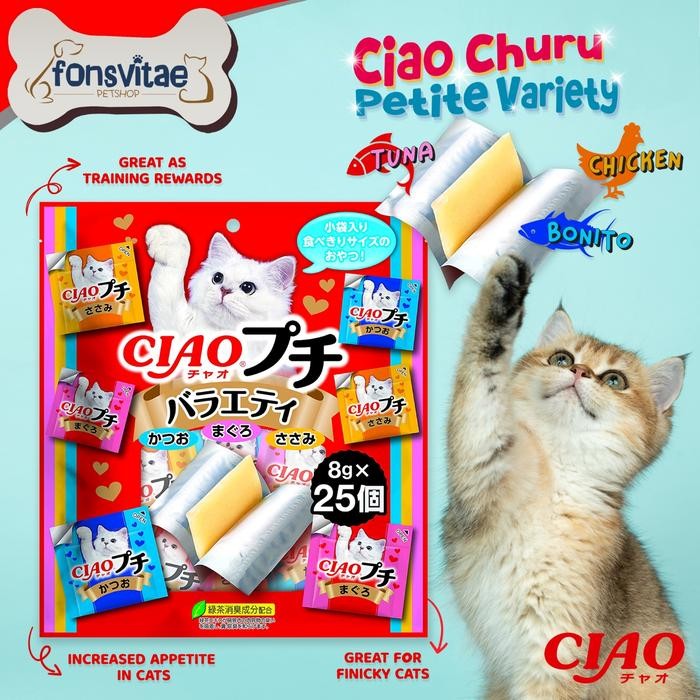 Ciao Churu Petite Variety Isi 25Pcs - Snack Kucing
