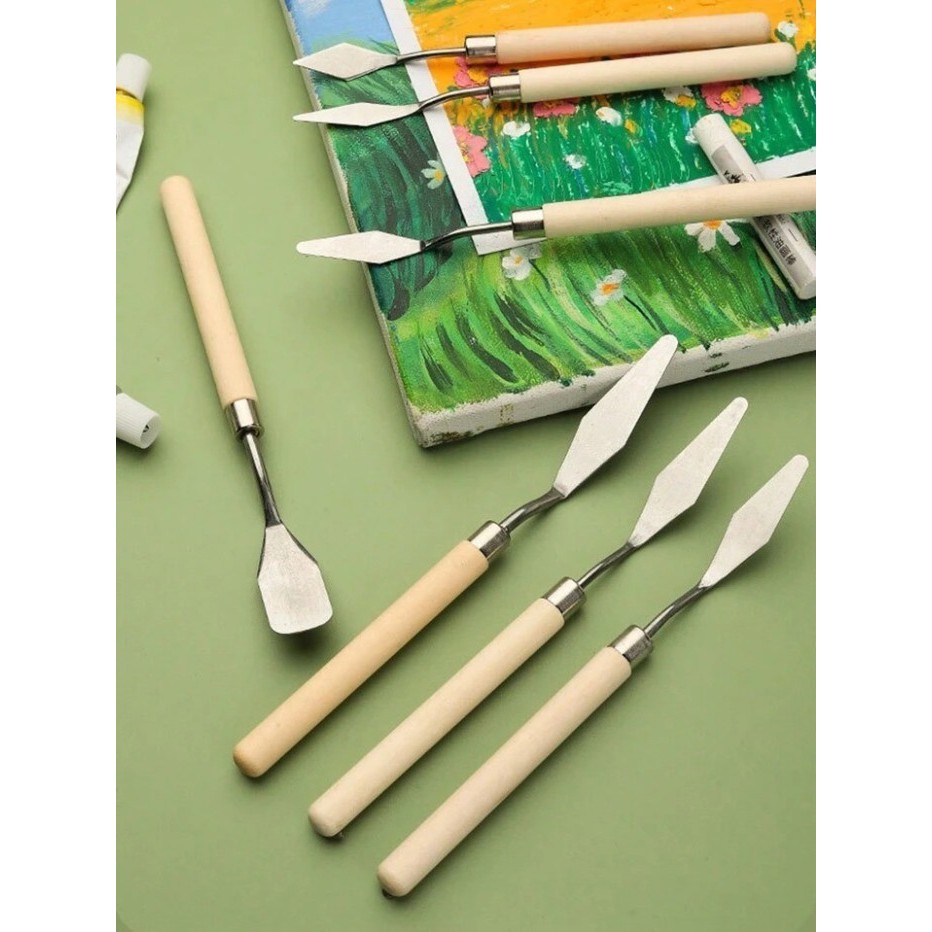 

favorit] Pisau Palet lukis set 7pcs Scraper Painting kit set Pallete Knives