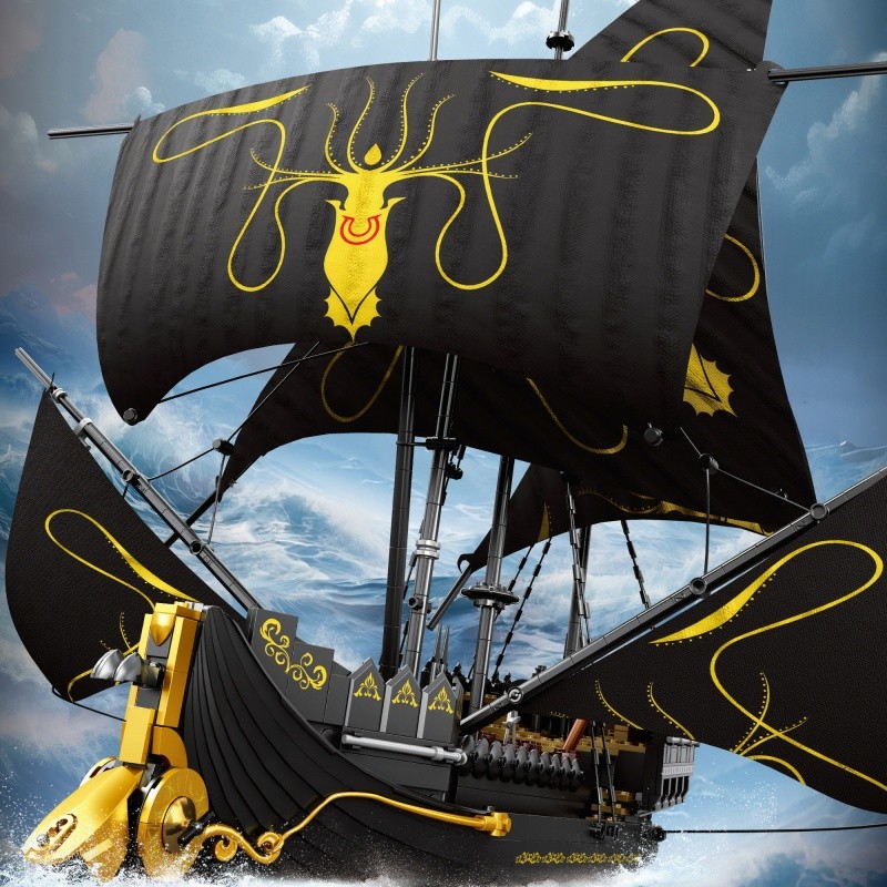 JD Movie Ship MOC 66022 Game of Thrones Che SILENCE Ship Sailboat Model 1560PCS Building Blocks Bric