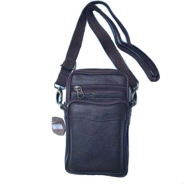 Tas Selempang Pria Kulit Asli / Tas Pinggang Untuk HP Murah