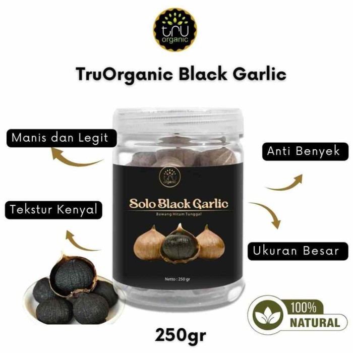 

Terbaru (250Gr) Black Garlic Reguler - Truorganic Bawang Hitam Tunggal Bawang Putih Tunggal Hitam